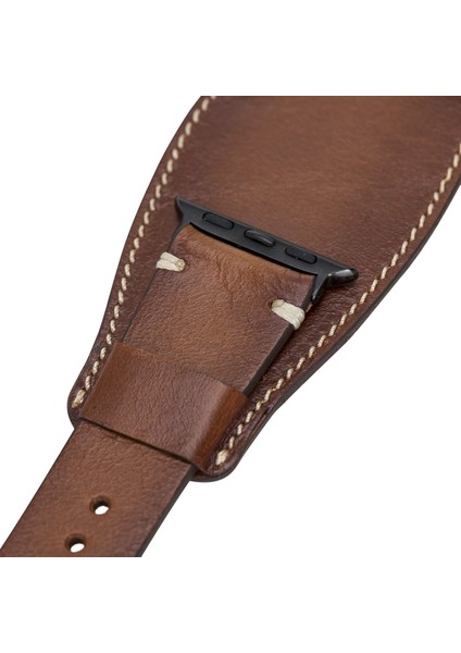 Mulvxurg URG02 Apple Watch Uyumlu Deri Kordon 42-44-45MM Cuff Pucf Rst2 (Mulvix) fırsatları