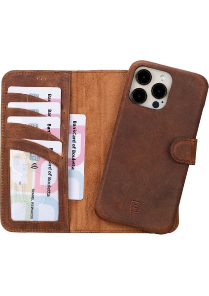 Mulvxurg URG02 Apple Iphone 15 Pro Uyumlu Deri Cüzdanlı Kılıf F360 G2 (Mulvix)