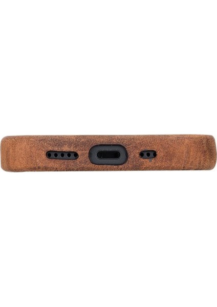 Mulvxurg URG02 Apple Iphone 13 Mini Uyumlu Deri Arka Kapak Rock G2 Kahverengi (Mulvix) fırsatları