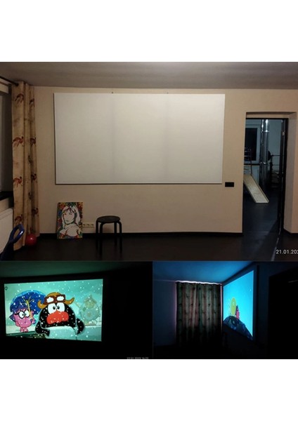 72 Inç Yansıtıcı Perde, Ev ve Okul Projeksiyon Için Ideal, Anti-Işık Özellikli