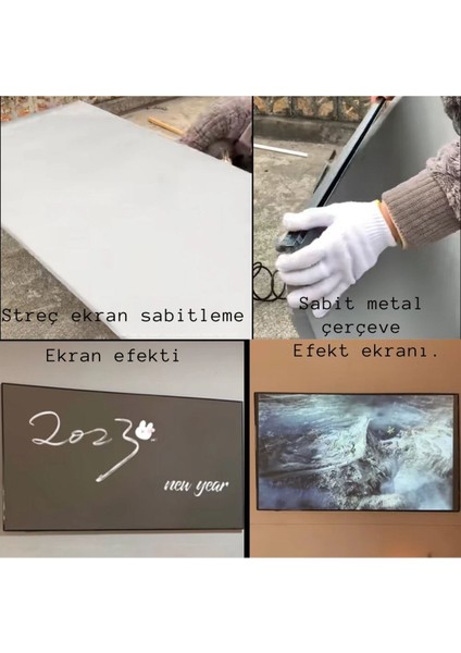 72 Inç Yansıtıcı Perde, Ev ve Okul Projeksiyon Için Ideal, Anti-Işık Özellikli