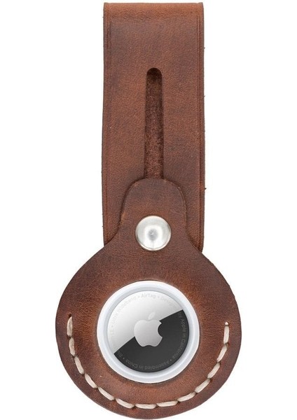 Mulvxurg URG02 Apple Airtag Uyumlu Deri Anahtarlık Beta Aa2 Taba (Mulvix)