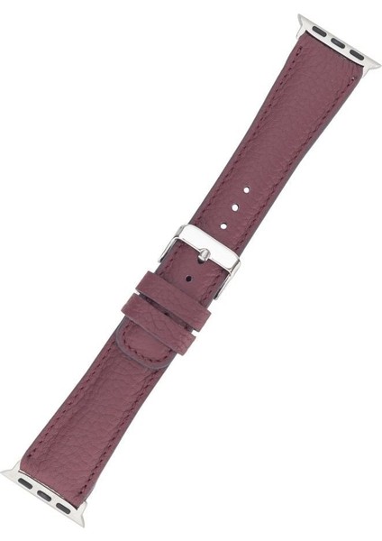 Mulvxurg URG02 Apple Watch Uyumlu Deri Kordon 42-44-45MM Fl6 Bordo (Mulvix) modelleri