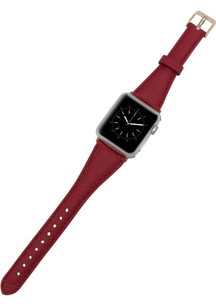 Mulvxurg URG02 Apple Watch Uyumlu Deri Kordon 42-44-45MM Slim Erc2 (Mulvix) modelleri