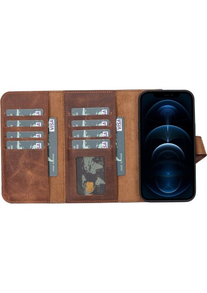 Mulvxurg URG02 Apple Iphone 13 Pro Uyumlu Deri Cüzdanlı Kılıf Santa G2 Kahve (Mulvix) fiyatları