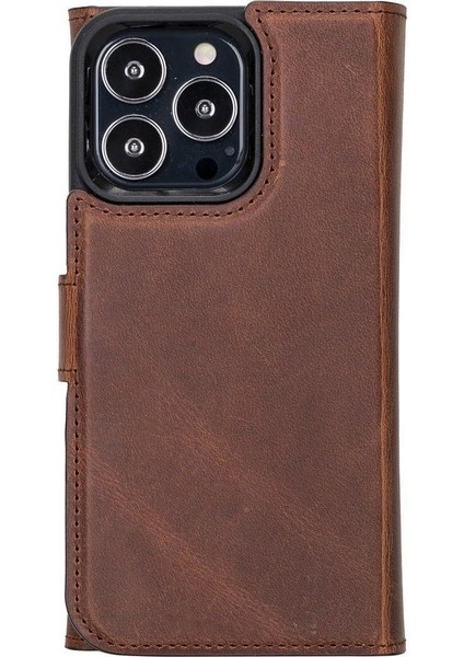 Mulvxurg URG02 Apple Iphone 13 Pro Uyumlu Deri Cüzdanlı Kılıf Santa G2 Kahve (Mulvix) fırsatları