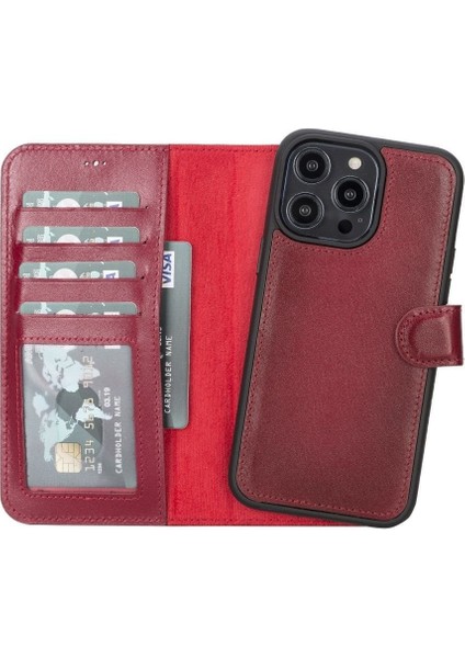 Mulvxurg URG02 Apple Iphone 14 Pro Max Uyumlu Deri Cüzdanlı Kılıf Mwwn V4EF (Mulvix)