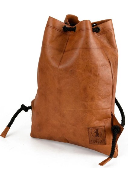 Deri Spor Çantası Turnbeutel Gym Bag Kordonlu Unisex Kahverengi fiyatları