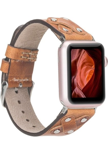 Mulvxurg URG02 Apple Watch Uyumlu Deri Kordon Cross 42-44-45MM St V18 (Mulvix)