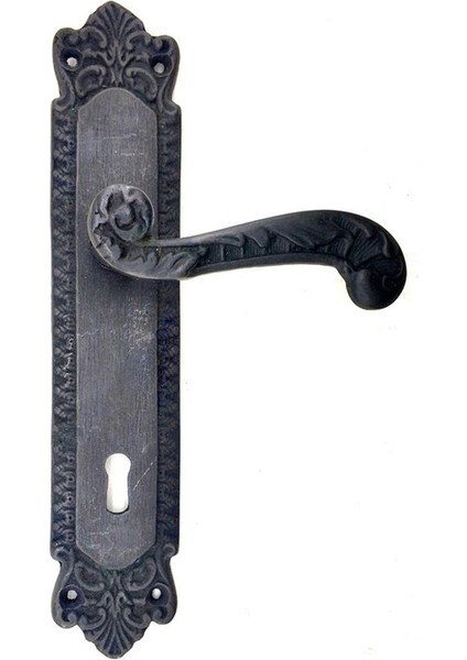 Antika Tarz Pirinç Kapı Kolu, 270X54MM, Oksit, Dekoratif ve Şık Tasarım