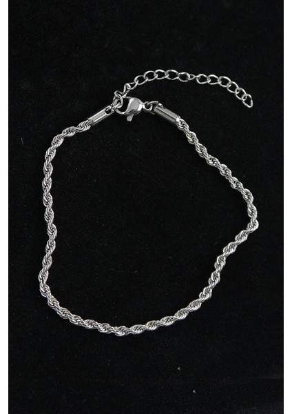 316L Çelik Burgu Model Gümüş Renk Erkek Bileklik - TJ-EB3740