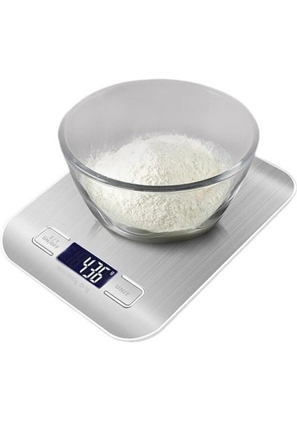 LCD Dijital Mutfak Tartısı 5kg Hassas ve Şık Gümüş Tasarım fiyatları
