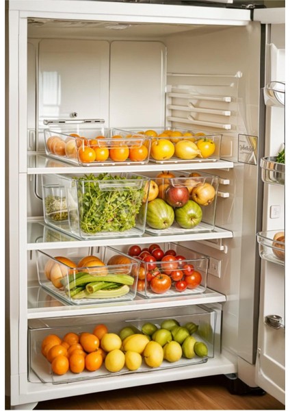 Turuncu 2l Plastik Kapaklı Buzdolabı Saklama Kabı, Organizer, 32X10,5X10CM fiyatları