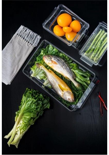 Turuncu 2l Plastik Kapaklı Buzdolabı Saklama Kabı, Organizer, 32X10,5X10CM fırsatları