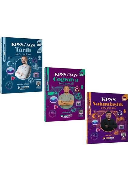 Yediiklim 2026 Kpss Tarih Coğrafya ve Vatandaşlık Atölye Soru Bankası Seti 3 Kitap