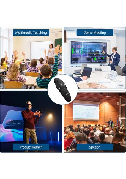 Kablosuz Lazer Sunum Kumandası Siyah, Sunumlarınızı Kolayca Yönetin