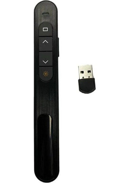 Kablosuz Lazerli Çok Fonksiyonlu Sunum Kumandası Siyah
