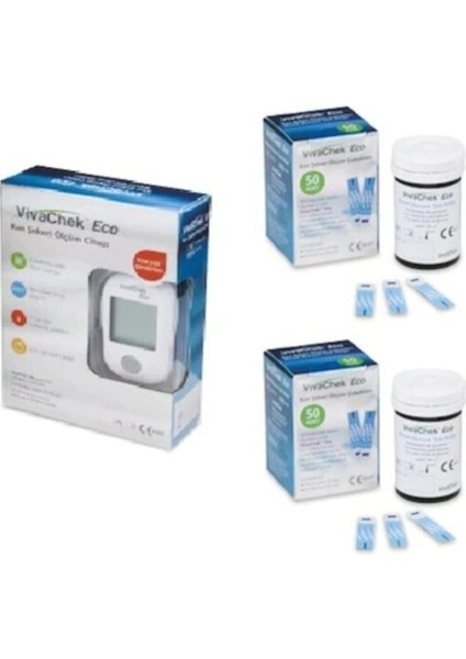 Eco Şeker Ölçüm Cihazı ve 100 Adet 2 Kutu Şerit ile Sağlıklı Ölçüm