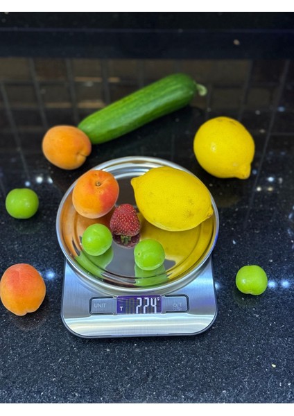 10KG Mutfak Tartısı 1gr Hassasiyet Paslanmaz Gövde Sıvı Ölçer