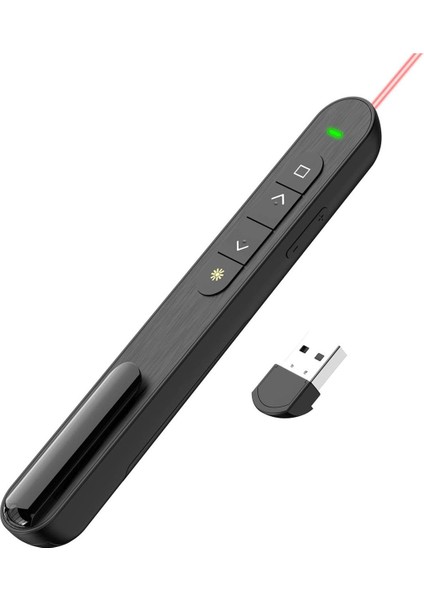 Kablosuz Lazer Sunum Kalemi Siyah, Kolay Kullanım, Taşınabilir ve Şık Tasarım