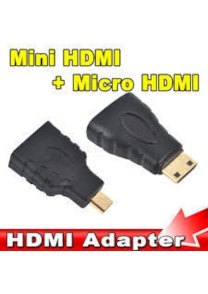 HDMI Dönüştürücü Set, Mini, Micro, Standart, Altın Uç, Siyah Renk modelleri