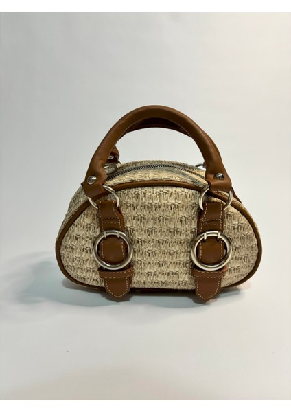 Isabel Taba Hasır Detaylı Mini Kadın Kol ve Omuz Çantası modelleri