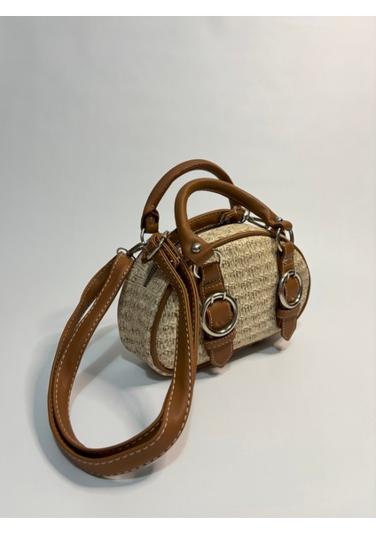 Isabel Taba Hasır Detaylı Mini Kadın Kol ve Omuz Çantası fırsatları