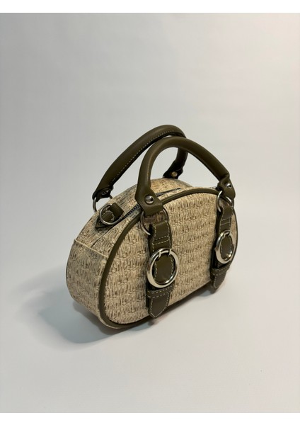 Isabel Yeşil Hasır Detaylı Mini Kadın Kol ve Omuz Çantası modelleri