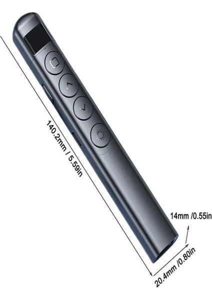 Dijital Ekranlı Şarjlı Lazer Sunum Kumandası, Şarj Göstergeli, Siyah Renk fiyatları