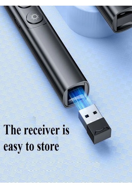 Dijital Ekranlı Şarjlı Lazer Sunum Kumandası, Şarj Göstergeli, Siyah Renk indirimleri