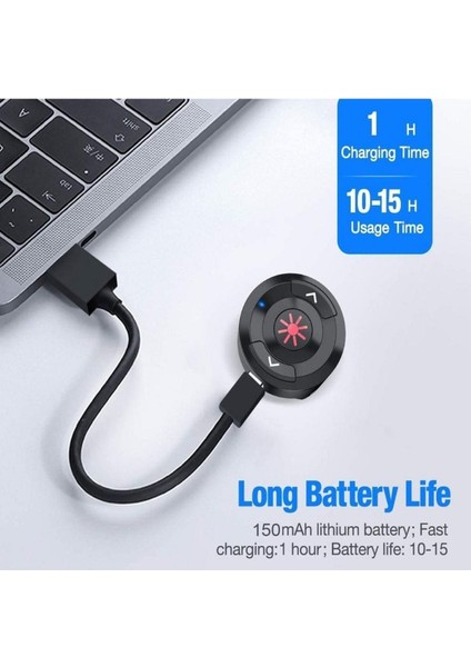 Kablosuz Parmak Ucu Kumanda, Siyah, Taşınabilir Ve Şarjlı Sunum Asistanı fırsatları