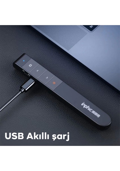 Kırmızı Lazerli Şarjlı Projeksiyon Multimedya Sunum Uzaktan Kumanda Siyah fırsatları