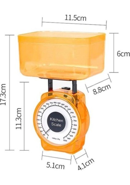 Seffaf 1 kg Hassas Mekanik Mutfak Tartısı Gıda ve Litre Ölçer indirimleri