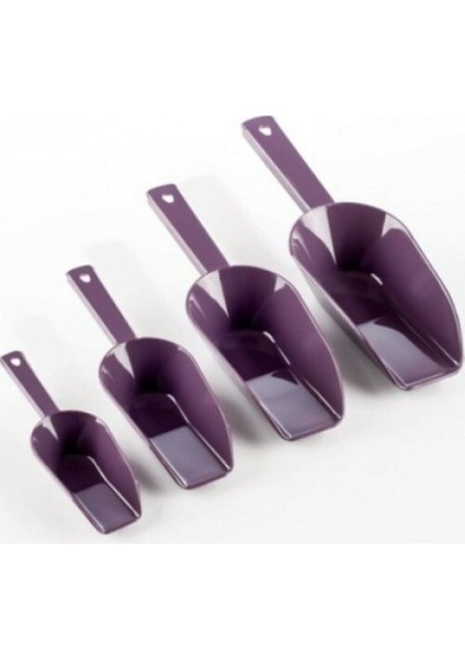 Mor Renkli 4'lü Erzak Küreği Seti, Pratik ve Şık Mutfak Gereçleri