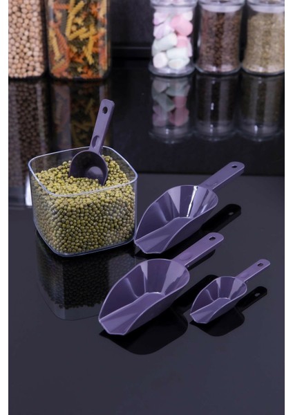 Mor Renkli 4'lü Erzak Küreği Seti, Pratik ve Şık Mutfak Gereçleri fiyatları