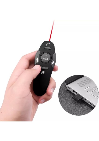 Kablosuz Sunum Kalemi, Pilli, Lazer Kumanda, Tak Çalıştır, Çok Amaçlı Siyah modelleri