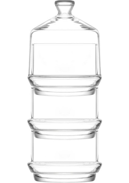 3 Katlı Cam Kapaklı Şekerlik ve Kurabiye Saklama Kabı, Kahverengi modelleri