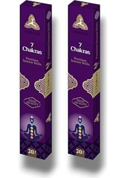 7 Çakra Kokulu Premium Tütsü Çubukları, 2 Kutu, 40 Adet, Çok Al, Az Öde