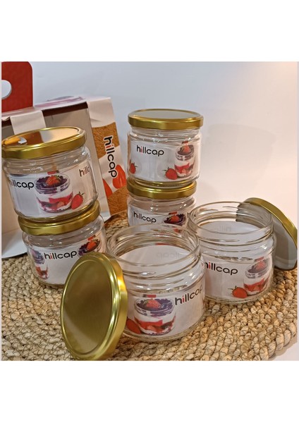 6'lı Renkli Cam Kavanoz Seti Kapaklı, 300 Cc, Şık ve Kullanışlı Paket