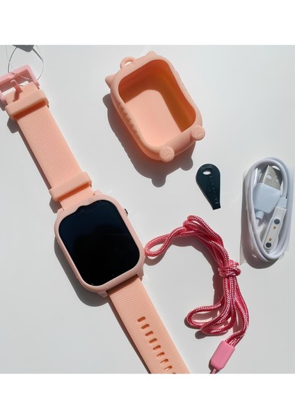 Pembe Çocuk Akıllı Saat, 4g Bağlantılı, Sim Kartlı, Kameralı, Güvenli ve Şık Tasarım fiyatları