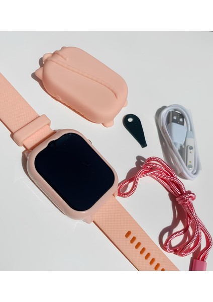 Pembe Çocuk Akıllı Saat, 4g Bağlantılı, Sim Kartlı, Kameralı, Güvenli ve Şık Tasarım modelleri