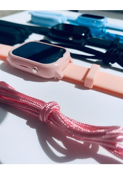 Pembe Çocuk Akıllı Saat, 4g Bağlantılı, Sim Kartlı, Kameralı, Güvenli ve Şık Tasarım