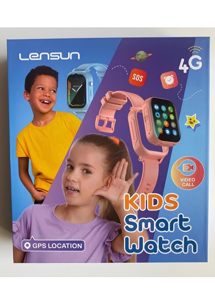 Pembe Çocuk Akıllı Saat, 4g Bağlantılı, Sim Kartlı, Kameralı, Güvenli ve Şık Tasarım