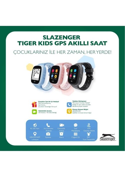 Yeşil Çocuk Akıllı Kol Saati, Sim Kartlı, Görüntülü ve Sesli Arama indirimleri