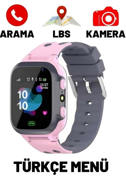 Konum Takipli Çocuk Saati, Sim Kartli, Lbs ve Sos Özellikli, Gri Pembe modelleri