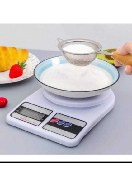 Beyaz Dijital Mutfak Hassas Terazi 10KG Kapasiteli Hassas ve Kullanışlı