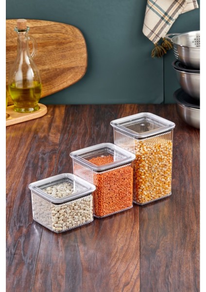 Turuncu Kristal Saklama Seti, 3'lü, Şık ve Kullanışlı Ev Düzenleme Ürünü modelleri