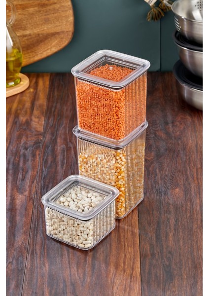 Turuncu Kristal Saklama Seti, 3'lü, Şık ve Kullanışlı Ev Düzenleme Ürünü fırsatları