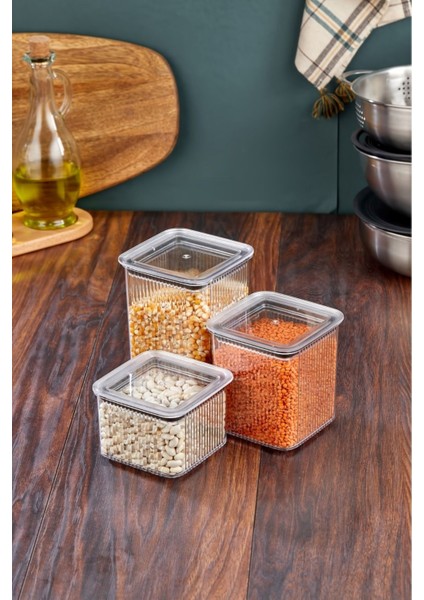 Turuncu Kristal Saklama Seti, 3'lü, Şık ve Kullanışlı Ev Düzenleme Ürünü indirimleri