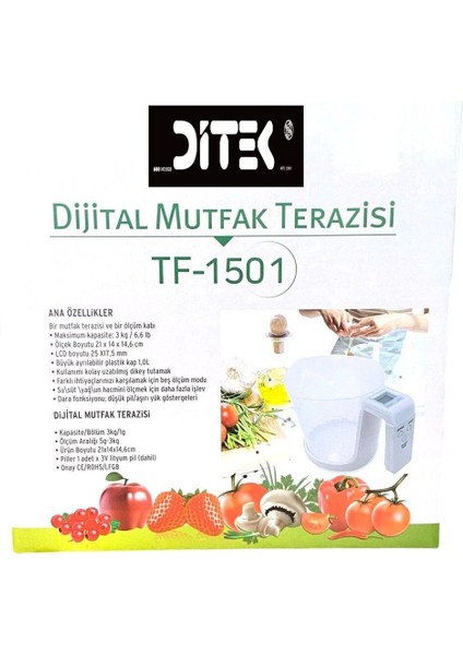 Dijital Mutfak Tartısı Ekranlı ve Hassas Ölçüm Kabı ile Pratik Kullanım fırsatları